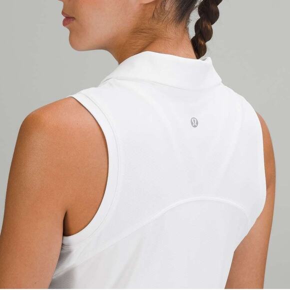 Lululemon Quick-Drying Sleeveless Golf Tour Championship Polo Shirt White 6 - Picture 7 of 9